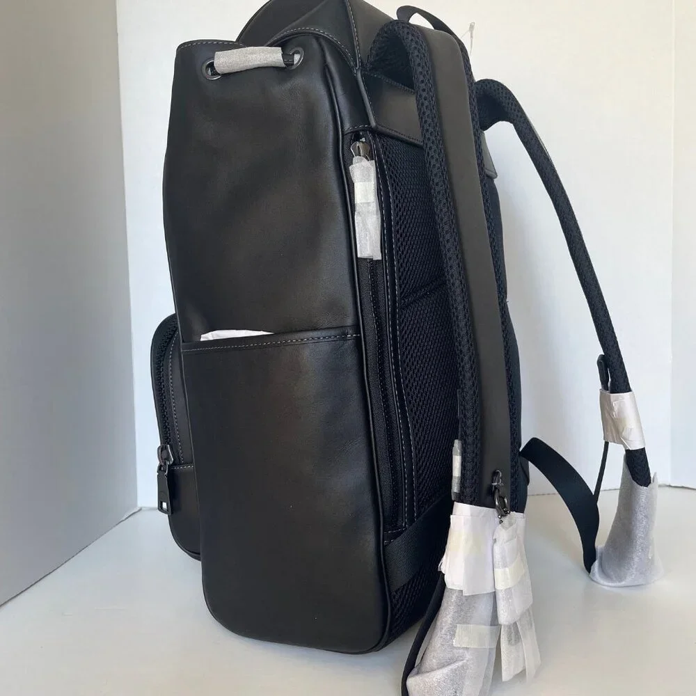 Coach Racer Backpack Large Black Calf Leather Laptop Bag CU112 ORGPKG